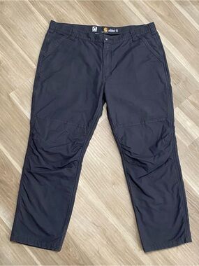 Carhartt Pants Mens 42x30 Black Fleece Lined Full Swing Relaxed Fit Work Canvas